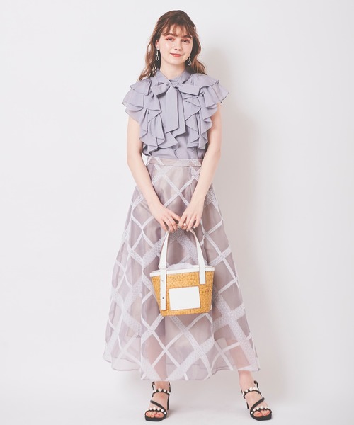 31 Sons de mode（トランテアン　ソン　ドゥ　モード）の「フリルタイ付きブラウス（シャツ/ブラウス・レディース・サックスブルー/オフホワイト・36）」の18枚目の写真