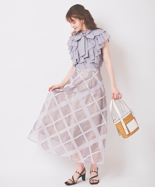 31 Sons de mode（トランテアン　ソン　ドゥ　モード）の「フリルタイ付きブラウス（シャツ/ブラウス・レディース・サックスブルー/オフホワイト・36）」の22枚目の写真