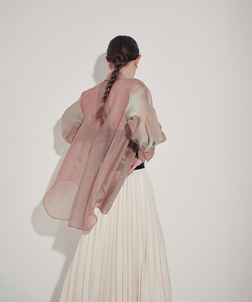 city（シティ）の「【STUDIOUS】シアーシェイドカラーシャツ（シャツ/ブラウス・レディース・ホワイト/ブラック/カーキ/グリーン・FREE）」の17枚目の写真