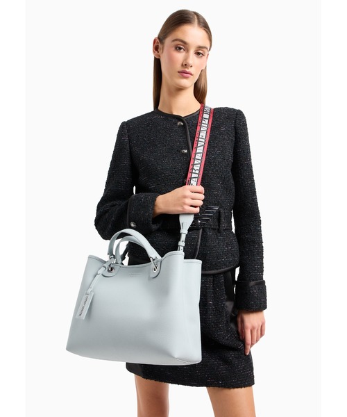 EMPORIO ARMANI（エンポリオアルマーニ）の「【エンポリオ アルマーニ】MyEA ショッパー ディアプリント ミディアム（ハンドバッグ・レディース・グレー/ブルー系その他/レッド系/ベージュ/ネイビー系2/レッド系1/モスグリーン/アクア/シルバーグレー/ダルブルー系/セージグリーン・FREE）」の14枚目の写真