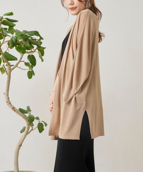 Chez toi（シェトワ）の「機能素材ドルマントッパーカーディガン（カーディガン/ボレロ・レディース・ブラック/レッド/アイボリー/グレイッシュベージュ・FREE）」の5枚目の写真