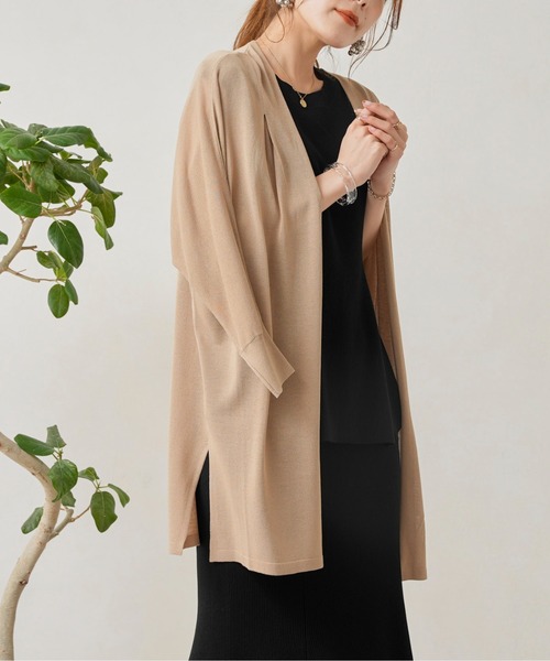 Chez toi（シェトワ）の「機能素材ドルマントッパーカーディガン（カーディガン/ボレロ・レディース・ブラック/レッド/アイボリー/グレイッシュベージュ・FREE）」の8枚目の写真