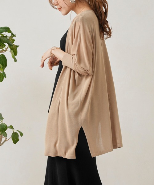 Chez toi（シェトワ）の「機能素材ドルマントッパーカーディガン（カーディガン/ボレロ・レディース・ブラック/レッド/アイボリー/グレイッシュベージュ・FREE）」の7枚目の写真