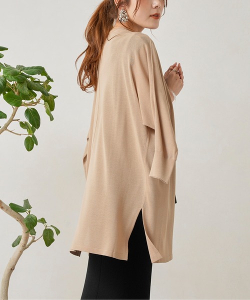 Chez toi（シェトワ）の「機能素材ドルマントッパーカーディガン（カーディガン/ボレロ・レディース・ブラック/レッド/アイボリー/グレイッシュベージュ・FREE）」の13枚目の写真