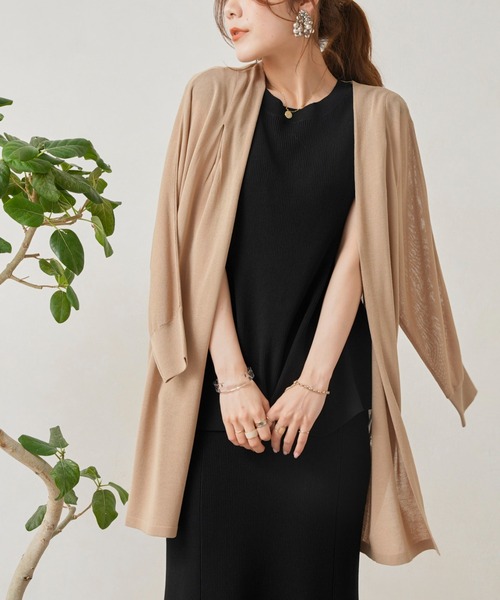 Chez toi（シェトワ）の「機能素材ドルマントッパーカーディガン（カーディガン/ボレロ・レディース・ブラック/レッド/アイボリー/グレイッシュベージュ・FREE）」の9枚目の写真