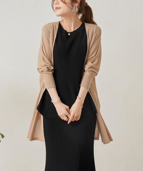 Chez toi（シェトワ）の「機能素材ドルマントッパーカーディガン（カーディガン/ボレロ・レディース・ブラック/レッド/アイボリー/グレイッシュベージュ・FREE）」の12枚目の写真