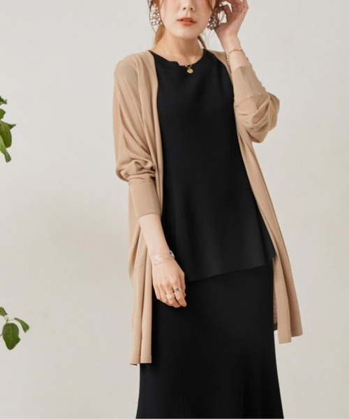 Chez toi（シェトワ）の「機能素材ドルマントッパーカーディガン（カーディガン/ボレロ・レディース・ブラック/レッド/アイボリー/グレイッシュベージュ・FREE）」の10枚目の写真