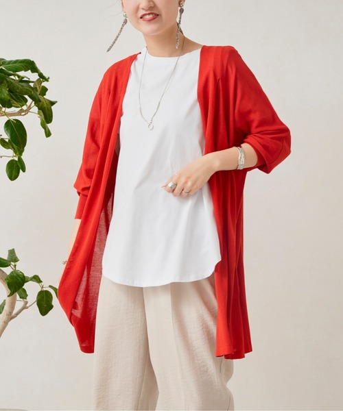 Chez toi（シェトワ）の「機能素材ドルマントッパーカーディガン（カーディガン/ボレロ・レディース・ブラック/レッド/アイボリー/グレイッシュベージュ・FREE）」の16枚目の写真