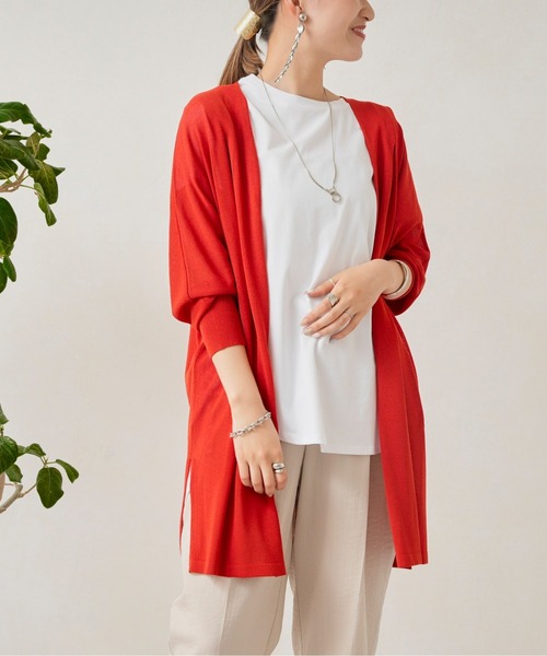 Chez toi（シェトワ）の「機能素材ドルマントッパーカーディガン（カーディガン/ボレロ・レディース・ブラック/レッド/アイボリー/グレイッシュベージュ・FREE）」の18枚目の写真