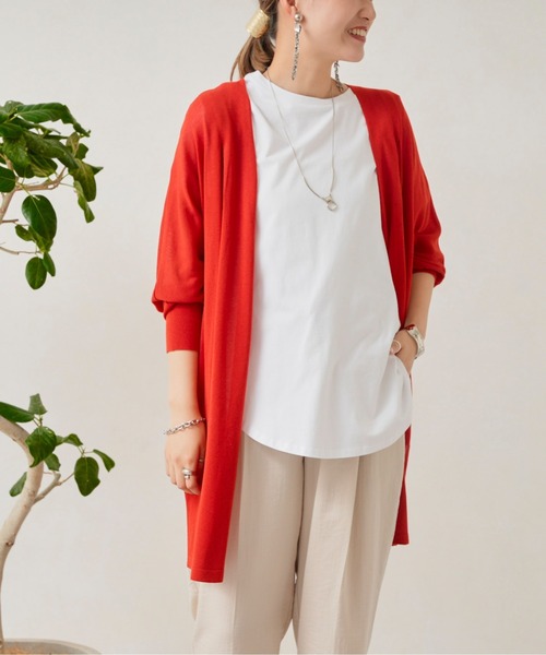 Chez toi（シェトワ）の「機能素材ドルマントッパーカーディガン（カーディガン/ボレロ・レディース・ブラック/レッド/アイボリー/グレイッシュベージュ・FREE）」の19枚目の写真