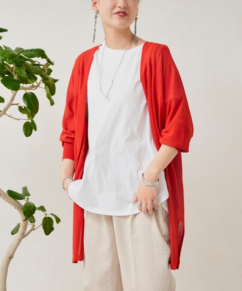 Chez toi（シェトワ）の「機能素材ドルマントッパーカーディガン（カーディガン/ボレロ・レディース・ブラック/レッド/アイボリー/グレイッシュベージュ・FREE）」の20枚目の写真