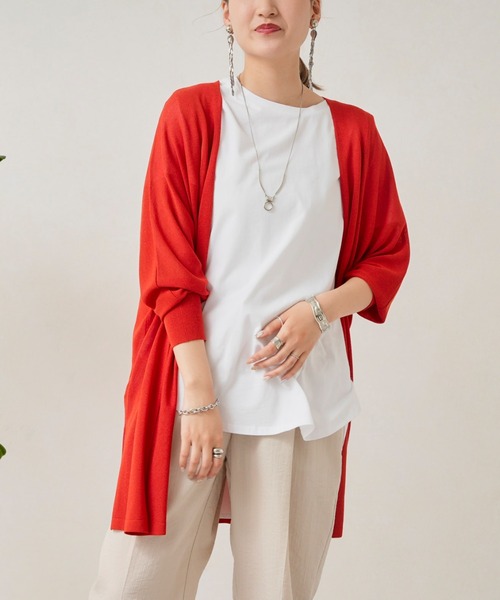 Chez toi（シェトワ）の「機能素材ドルマントッパーカーディガン（カーディガン/ボレロ・レディース・ブラック/レッド/アイボリー/グレイッシュベージュ・FREE）」の21枚目の写真