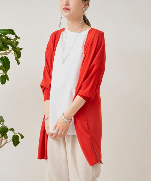 Chez toi（シェトワ）の「機能素材ドルマントッパーカーディガン（カーディガン/ボレロ・レディース・ブラック/レッド/アイボリー/グレイッシュベージュ・FREE）」の22枚目の写真