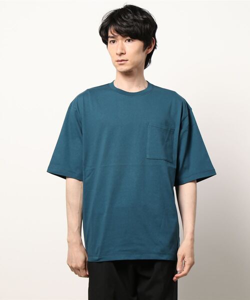 ADAM ET ROPE'（アダムエロペ）の「【アウトレット店舗・WEB限定】ヘビー天竺スリットポケットＴ（Tシャツ/カットソー・メンズ・ダークラベンダー/ピンク系その他2/ブルー系その他6・L/LL/M）」の2枚目の写真