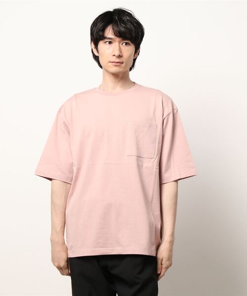 ADAM ET ROPE'（アダムエロペ）の「【アウトレット店舗・WEB限定】ヘビー天竺スリットポケットＴ（Tシャツ/カットソー・メンズ・ダークラベンダー/ピンク系その他2/ブルー系その他6・L/LL/M）」の3枚目の写真