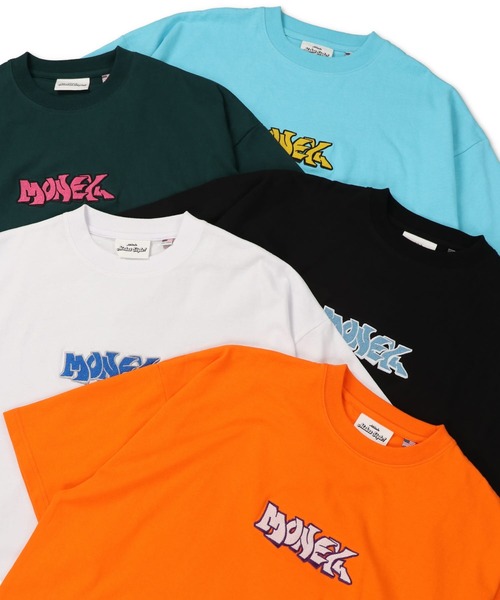 SPINNS（スピンズ）の「【ビッグシルエット】MONEY グラフィックロゴ ビッグTシャツ（Tシャツ/カットソー・メンズ・ホワイト/オレンジ/グリーン/ブラック/サックスブルー・ONESIZE）」の13枚目の写真