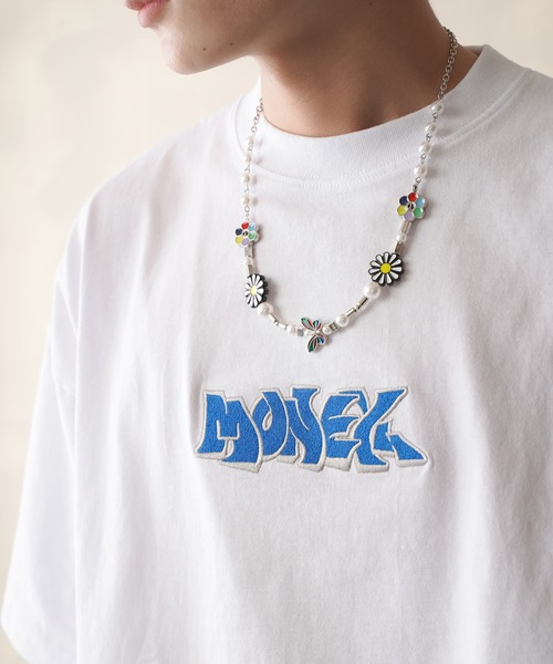SPINNS（スピンズ）の「【ビッグシルエット】MONEY グラフィックロゴ ビッグTシャツ（Tシャツ/カットソー・メンズ・ホワイト/オレンジ/グリーン/ブラック/サックスブルー・ONESIZE）」の20枚目の写真
