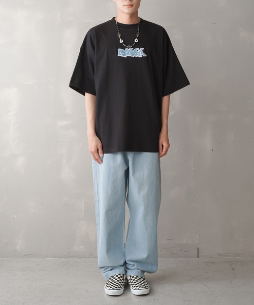 SPINNS（スピンズ）の「【ビッグシルエット】MONEY グラフィックロゴ ビッグTシャツ（Tシャツ/カットソー・メンズ・ホワイト/オレンジ/グリーン/ブラック/サックスブルー・ONESIZE）」の21枚目の写真