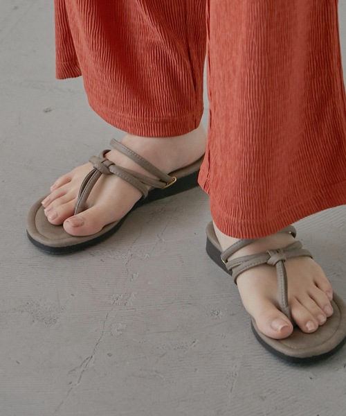 Fashion Letter（ファッションレター）の「日本製2wayストラップフラットトングサンダル（サンダル・レディース・ホワイト/ブラック/ライトグリーン/ダークベージュ・LL/S/M/L）」の20枚目の写真
