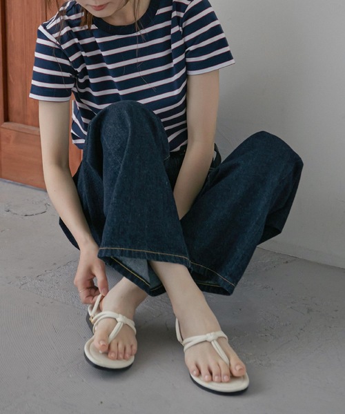 Fashion Letter（ファッションレター）の「日本製2wayストラップフラットトングサンダル（サンダル・レディース・ホワイト/ブラック/ライトグリーン/ダークベージュ・LL/S/M/L）」の14枚目の写真