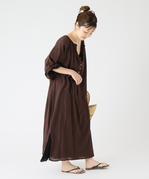 plage（プラージュ）の「【LES ATELIERS FRANCAIS DE CONFECTION】SP GATHER ワンピース（ワンピース・レディース・ブラウン/ブラック・38/36）」の13枚目の写真