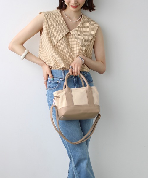 GeeRA（ジーラ）の「仕分けができるミニ2WAYバッグ（トートバッグ・レディース・ブラック/ベージュ/ブルー/ブラック系その他/レオパード/パイソン・FREE）」の20枚目の写真