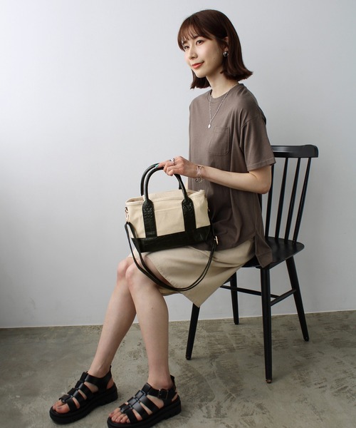 GeeRA（ジーラ）の「仕分けができるミニ2WAYバッグ（トートバッグ・レディース・ブラック/ベージュ/ブルー/ブラック系その他/レオパード/パイソン・FREE）」の18枚目の写真