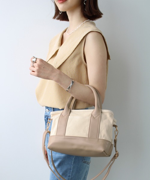 GeeRA（ジーラ）の「仕分けができるミニ2WAYバッグ（トートバッグ・レディース・ブラック/ベージュ/ブルー/ブラック系その他/レオパード/パイソン・FREE）」の19枚目の写真