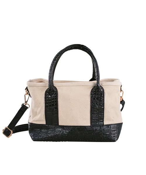 GeeRA（ジーラ）の「仕分けができるミニ2WAYバッグ（トートバッグ・レディース・ブラック/ベージュ/ブルー/ブラック系その他/レオパード/パイソン・FREE）」の9枚目の写真