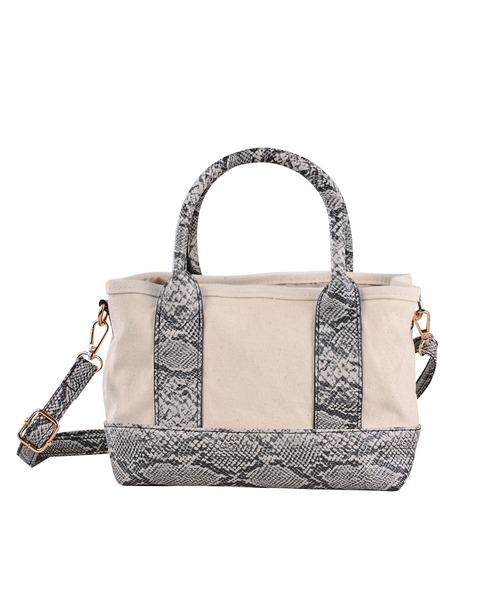 GeeRA（ジーラ）の「仕分けができるミニ2WAYバッグ（トートバッグ・レディース・ブラック/ベージュ/ブルー/ブラック系その他/レオパード/パイソン・FREE）」の13枚目の写真