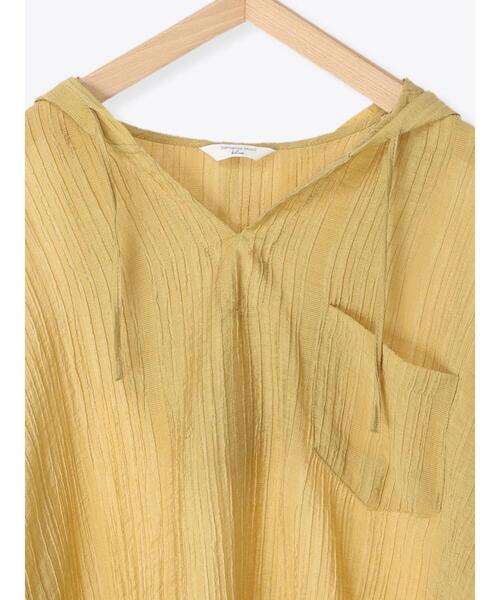 Samansa Mos2 blue（サマンサモスモスブルー）の「◎フード付キーネックブラウス（シャツ/ブラウス・レディース・ブラック/イエロー/キナリ・ﾌﾘ-）」の9枚目の写真