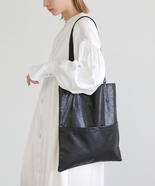select MOCA(セレクトモカ)の「フェイクレザートートバッグ(トートバッグ・レディース・ブラック/ベージュ・FREE)」の10枚目の写真
