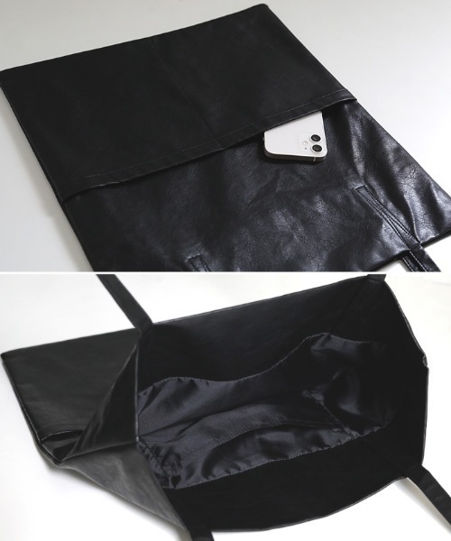 select MOCA(セレクトモカ)の「フェイクレザートートバッグ(トートバッグ・レディース・ブラック/ベージュ・FREE)」の14枚目の写真