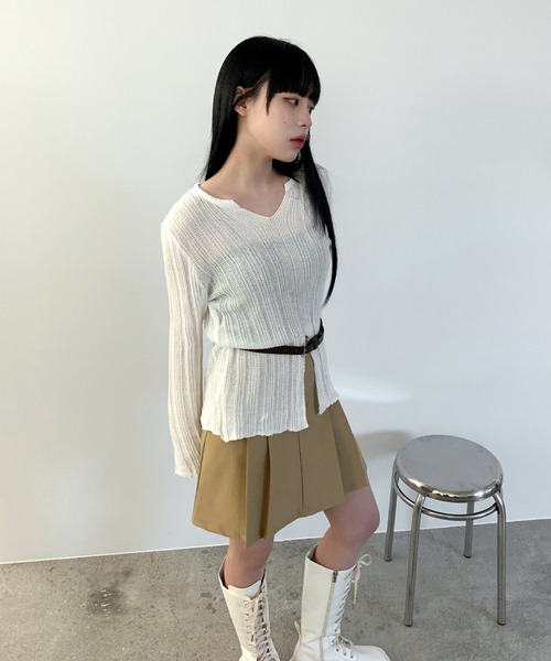 FOLLOWIN（フォロウィン）の「ベルトSETプリーツミニスカート（スカート・レディース・ブラック/ベージュ/グレー・SMALL/MEDIUM/LARGE）」の22枚目の写真