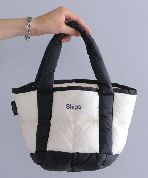 TAION(タイオン)の「*【SHIPS別注】TAION: ダウン ランチ トート バッグ (エコバッグ/サブバッグ)(エコバッグ/サブバッグ・メンズ・グリーン/グレー/ネイビー/ベージュ/ブラック/チャコールグレー/ロイヤルブルー・ONE SIZE)」の3枚目の写真