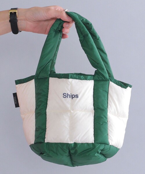 TAION(タイオン)の「*【SHIPS別注】TAION: ダウン ランチ トート バッグ (エコバッグ/サブバッグ)(エコバッグ/サブバッグ・メンズ・グリーン/グレー/ネイビー/ベージュ/ブラック/チャコールグレー/ロイヤルブルー・ONE SIZE)」の1枚目の写真