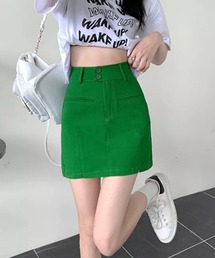 Auntie Rosa | グリーンデニムミニスカート(デニムスカート)