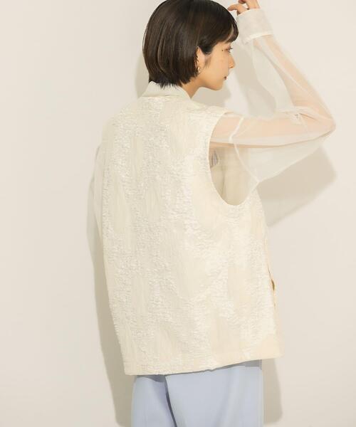 KBF（ケイビーエフ）の「BIGジャガードベスト（ベスト・レディース・アイボリー/ベージュ系その他/ネイビー・ONE）」の14枚目の写真