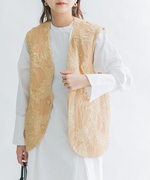 KBF（ケイビーエフ）の「BIGジャガードベスト（ベスト・レディース・アイボリー/ベージュ系その他/ネイビー・ONE）」の18枚目の写真