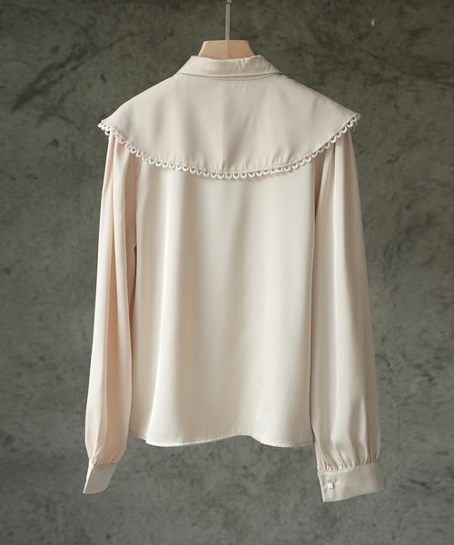 SAISON DE PAPILLON（セゾンドパピヨン）の「付け襟2Wayビッグカラーブラウス（シャツ/ブラウス・レディース・ホワイト/ベージュ/ブラック・L/M）」の17枚目の写真