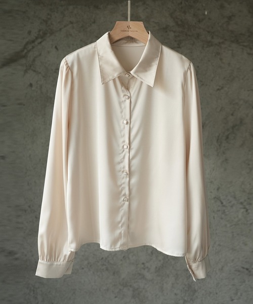 SAISON DE PAPILLON（セゾンドパピヨン）の「付け襟2Wayビッグカラーブラウス（シャツ/ブラウス・レディース・ホワイト/ベージュ/ブラック・L/M）」の18枚目の写真