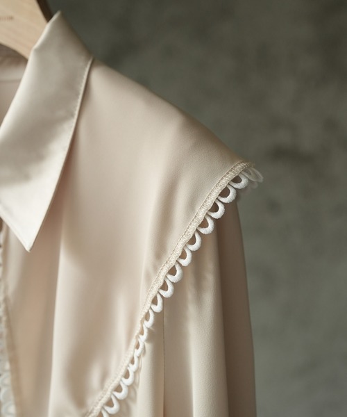 SAISON DE PAPILLON（セゾンドパピヨン）の「付け襟2Wayビッグカラーブラウス（シャツ/ブラウス・レディース・ホワイト/ベージュ/ブラック・L/M）」の10枚目の写真