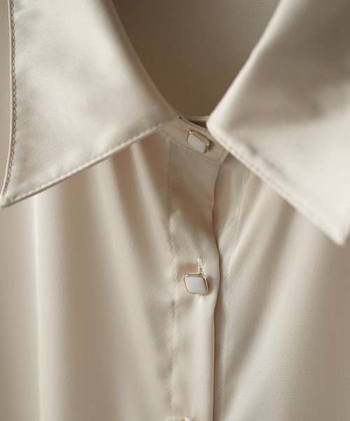 SAISON DE PAPILLON（セゾンドパピヨン）の「付け襟2Wayビッグカラーブラウス（シャツ/ブラウス・レディース・ホワイト/ベージュ/ブラック・L/M）」の13枚目の写真
