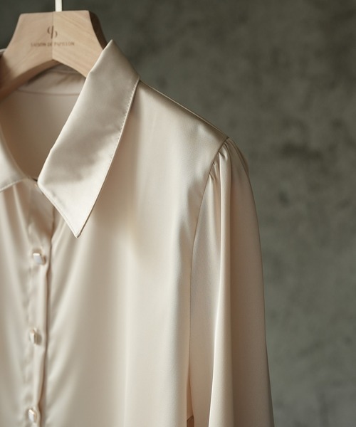 SAISON DE PAPILLON（セゾンドパピヨン）の「付け襟2Wayビッグカラーブラウス（シャツ/ブラウス・レディース・ホワイト/ベージュ/ブラック・L/M）」の14枚目の写真