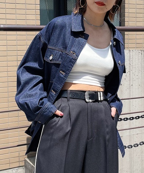 PAGEBOY（ページボーイ）の「レトロシャツGジャン（デニムジャケット・レディース・インディゴブルー/ブラック系その他/ブルー系その他・FREE）」の3枚目の写真