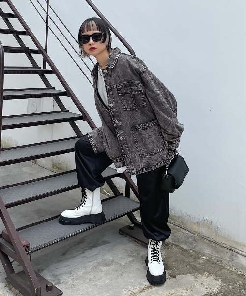 PAGEBOY（ページボーイ）の「レトロシャツGジャン（デニムジャケット・レディース・インディゴブルー/ブラック系その他/ブルー系その他・FREE）」の8枚目の写真