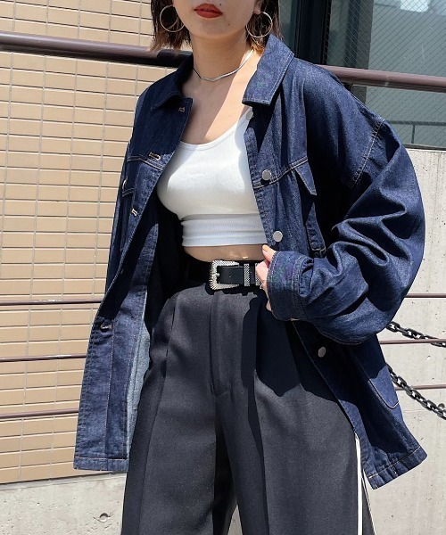 PAGEBOY（ページボーイ）の「レトロシャツGジャン（デニムジャケット・レディース・インディゴブルー/ブラック系その他/ブルー系その他・FREE）」の5枚目の写真