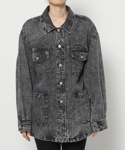 PAGEBOY（ページボーイ）の「レトロシャツGジャン（デニムジャケット・レディース・インディゴブルー/ブラック系その他/ブルー系その他・FREE）」の6枚目の写真