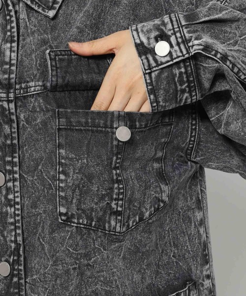 PAGEBOY（ページボーイ）の「レトロシャツGジャン（デニムジャケット・レディース・インディゴブルー/ブラック系その他/ブルー系その他・FREE）」の7枚目の写真