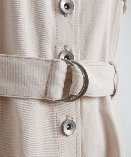 tocco closet（トッコ　クローゼット）の「【ZOZO限定】ウエストベルト付きフレアジャンパースカート（ジャンパースカート・レディース・インディゴブルー/アイボリー・M）」の15枚目の写真